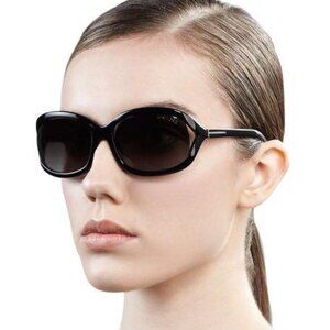 Tom Ford Vivienne FT0278 01B Sunglasses Black Rectangle Frame, Smoke Lenses